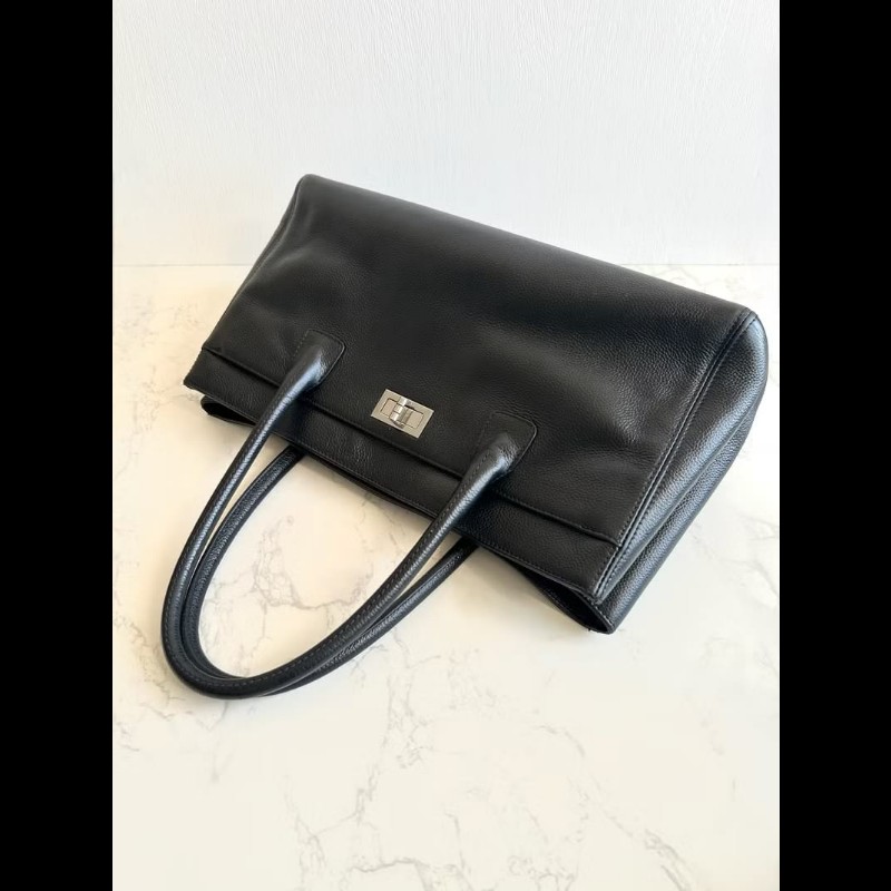 【LA LUNE】中古包 Chanel黑銀Executive Tote復刻托特包 單肩包 側背包 二手包 古著包-1
