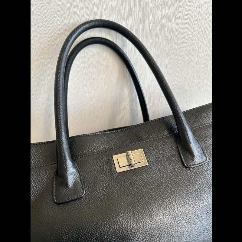 【LA LUNE】中古包 Chanel黑銀Executive Tote復刻托特包 單肩包 側背包 二手包 古著包-4
