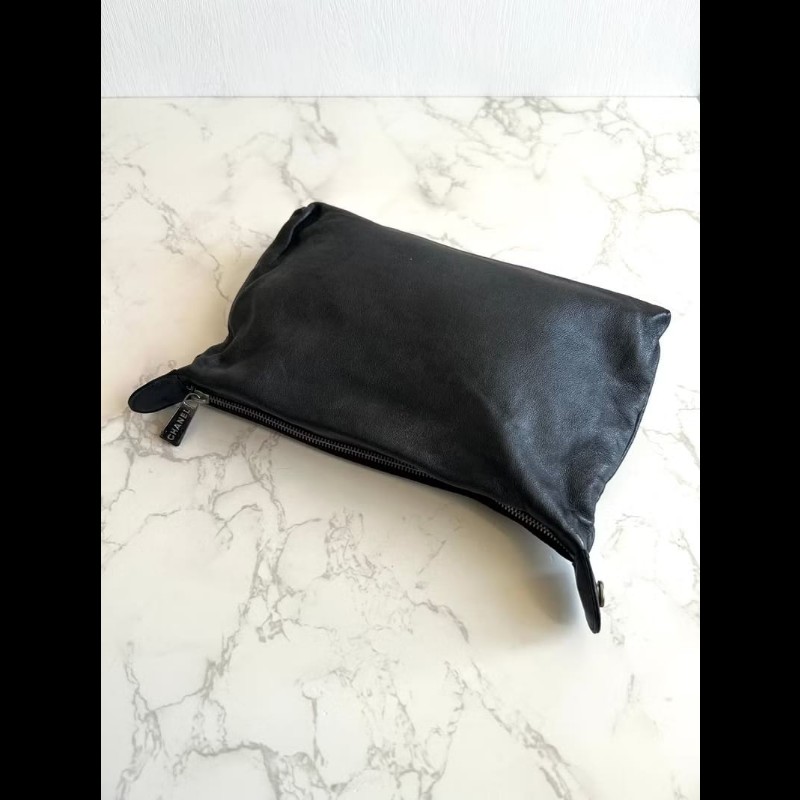 【LA LUNE】絕版中古包 Chanel黑銀旋轉扣華夫餅凱莉包 單肩包 側背包 二手包 古著包-7