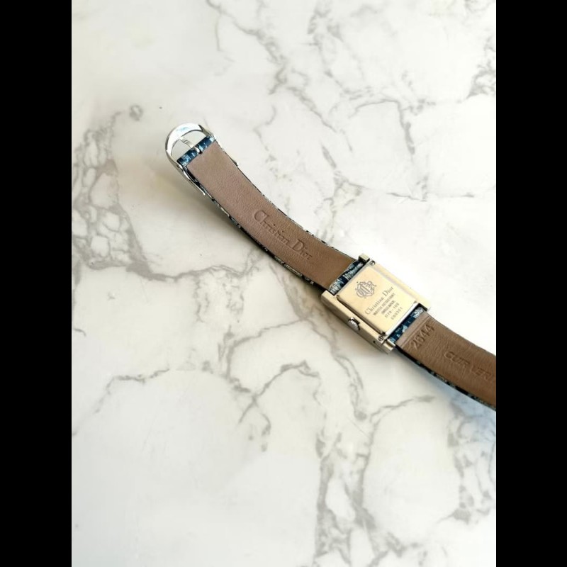 【LA LUNE】絕版稀有品 Dior灰銀色蜂巢圓盤手錶 古董錶 二手女裝腕錶 中古錶-4