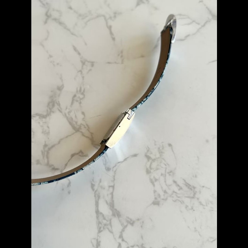 【LA LUNE】絕版稀有品 Dior灰銀色蜂巢圓盤手錶 古董錶 二手女裝腕錶 中古錶-5