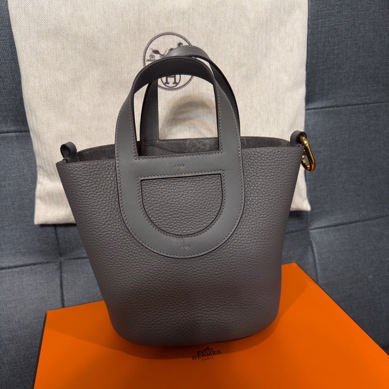 Hermès In-the-Loop 18 愛馬仕 灰黑色豬鼻手提包-0