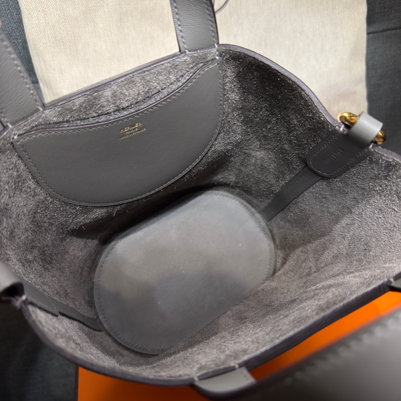 Hermès In-the-Loop 18 愛馬仕 灰黑色豬鼻手提包-3