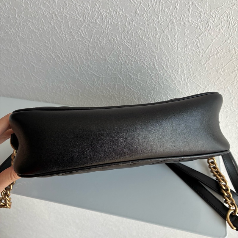 Gucci 447632黑復古金雙G marmont 24公分-7