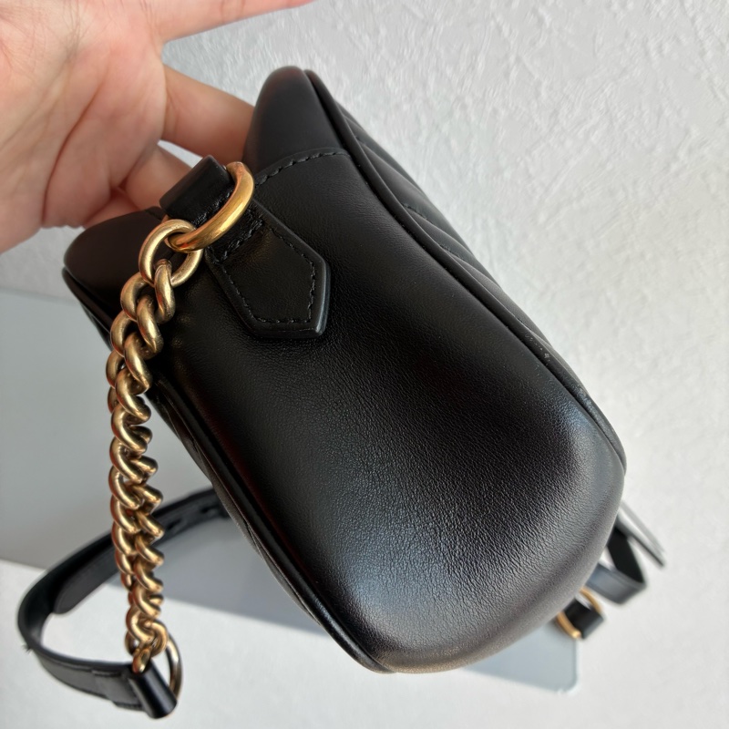 Gucci 447632黑復古金雙G marmont 24公分-8