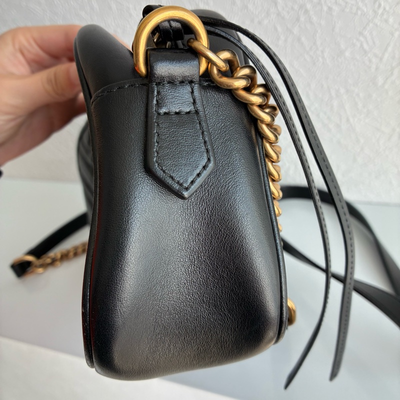 Gucci 447632黑復古金雙G marmont 24公分-9