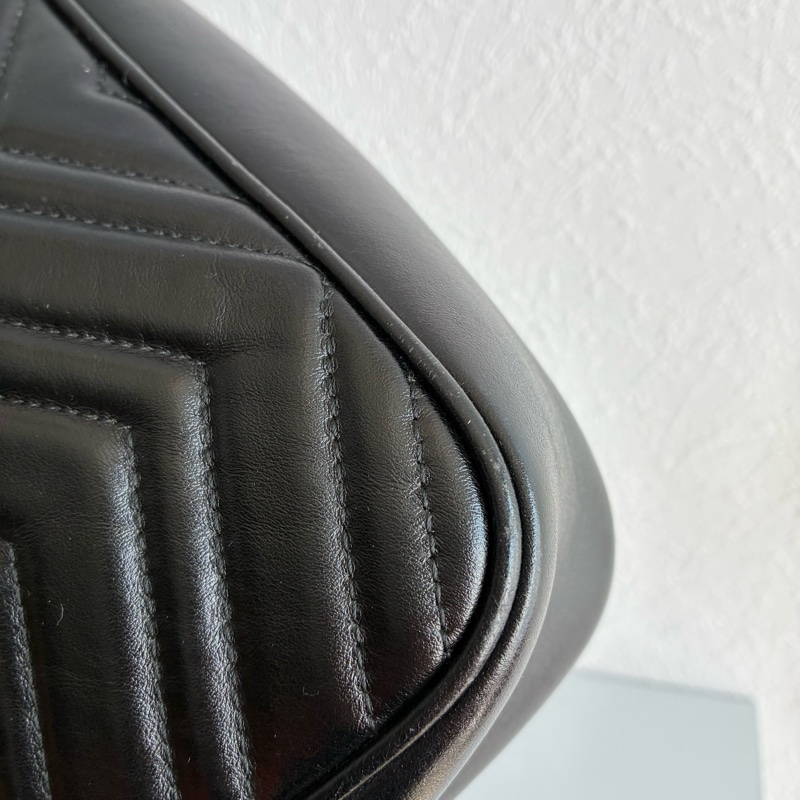 Gucci 447632黑復古金雙G marmont 24公分-11