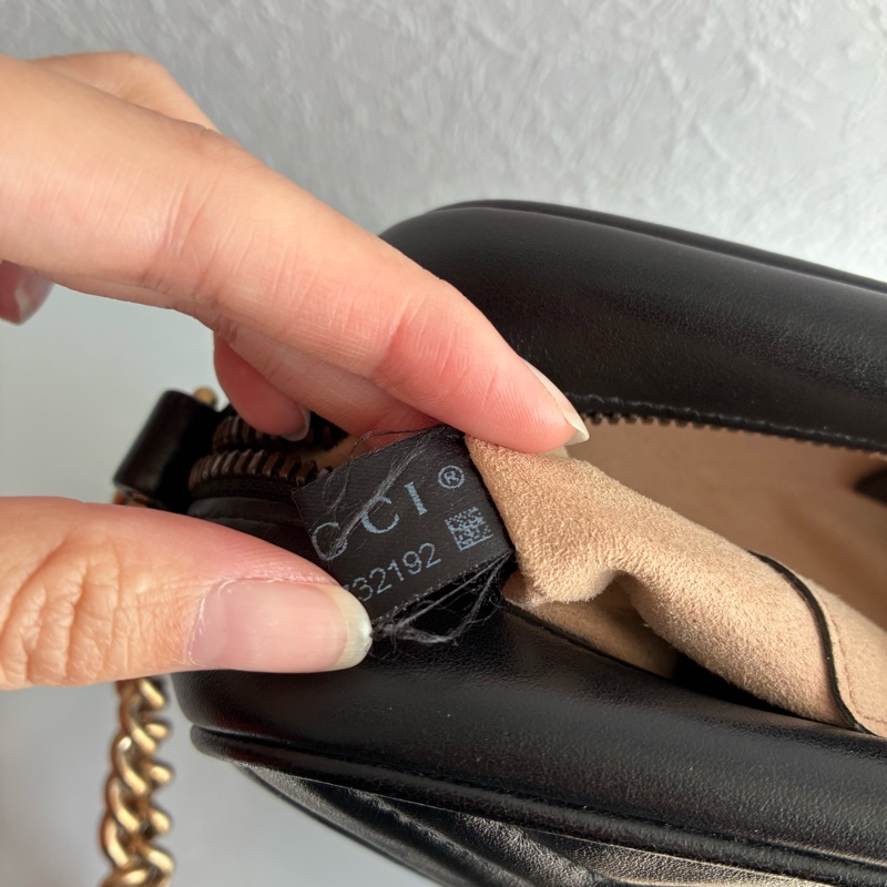 Gucci 447632黑復古金雙G marmont 24公分-20