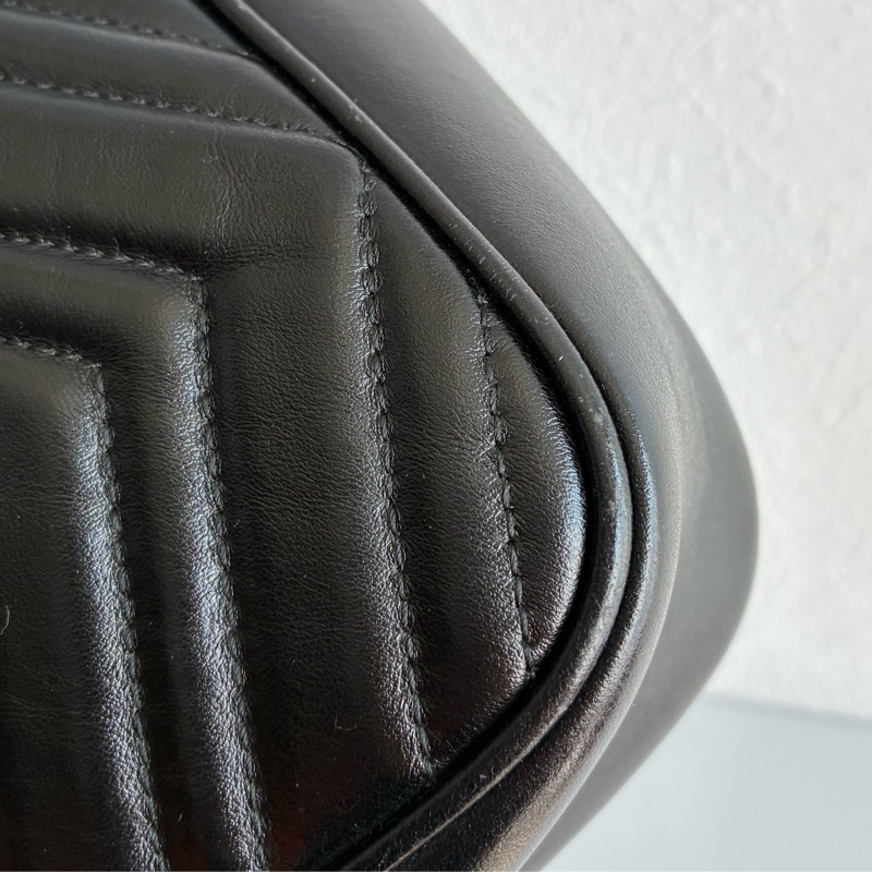 Gucci 447632黑復古金雙G marmont 24公分-21