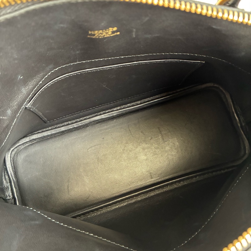 Hermes C刻BOLIDE 25黑色金釦牛皮柏莉包-3