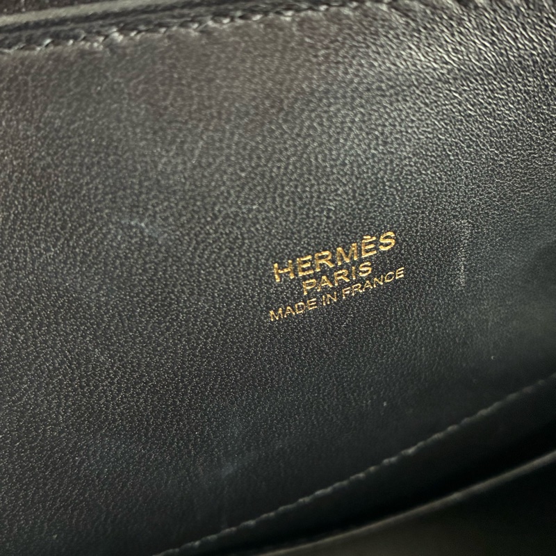 Hermes C刻BOLIDE 25黑色金釦牛皮柏莉包-4