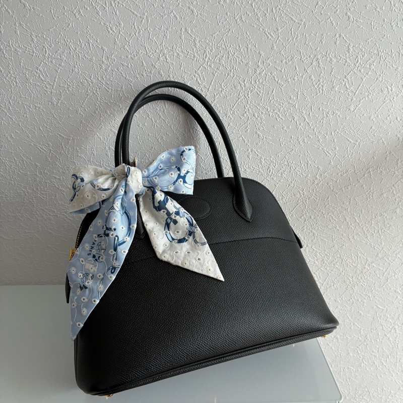 Hermes C刻BOLIDE 25黑色金釦牛皮柏莉包-5