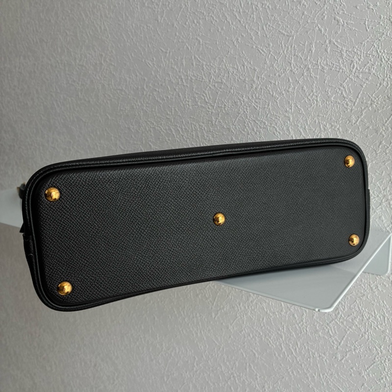 Hermes C刻BOLIDE 25黑色金釦牛皮柏莉包-7