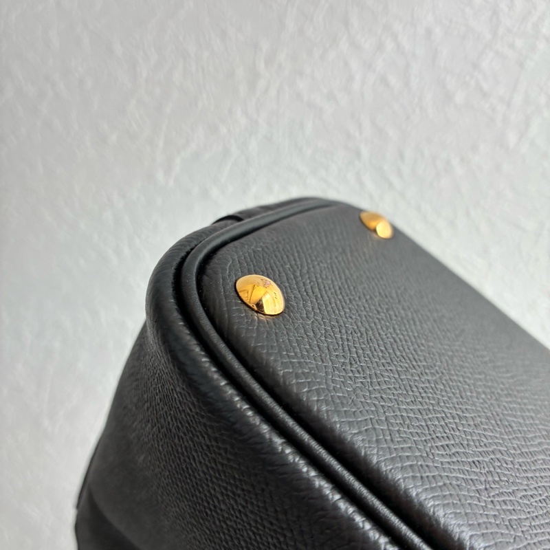 Hermes C刻BOLIDE 25黑色金釦牛皮柏莉包-9