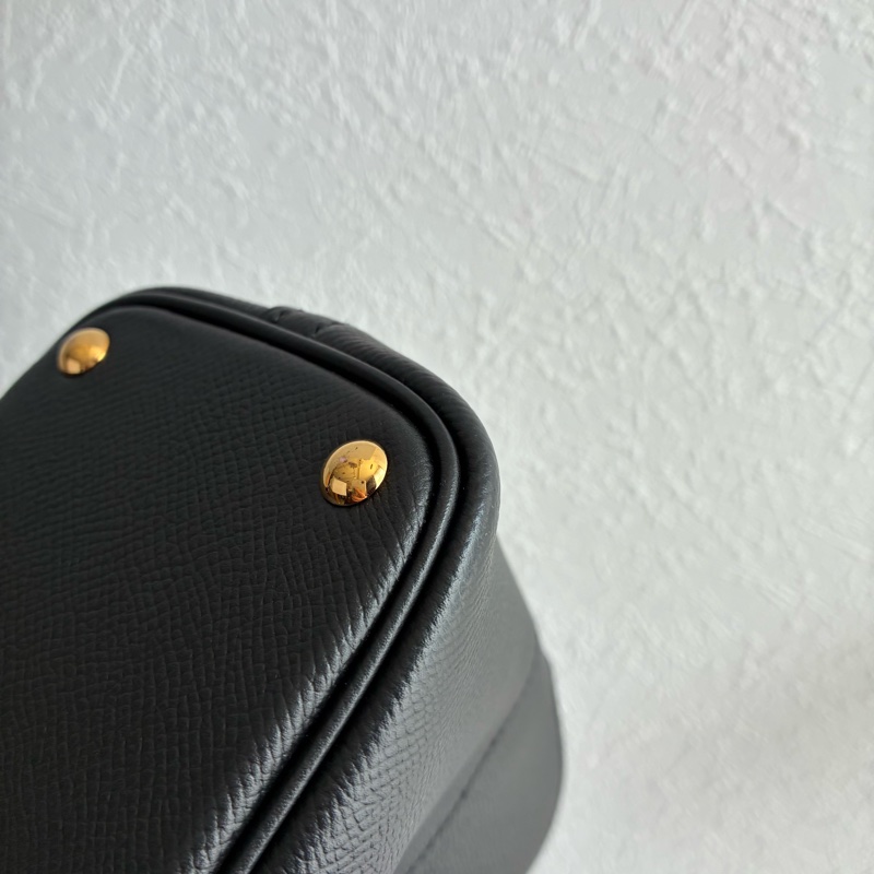 Hermes C刻BOLIDE 25黑色金釦牛皮柏莉包-10