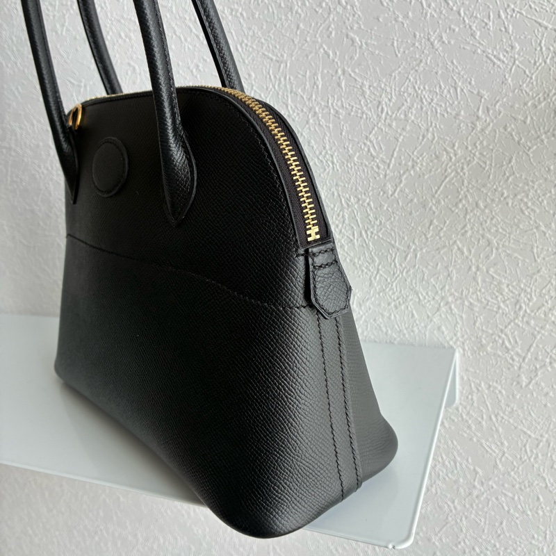 Hermes C刻BOLIDE 25黑色金釦牛皮柏莉包-12