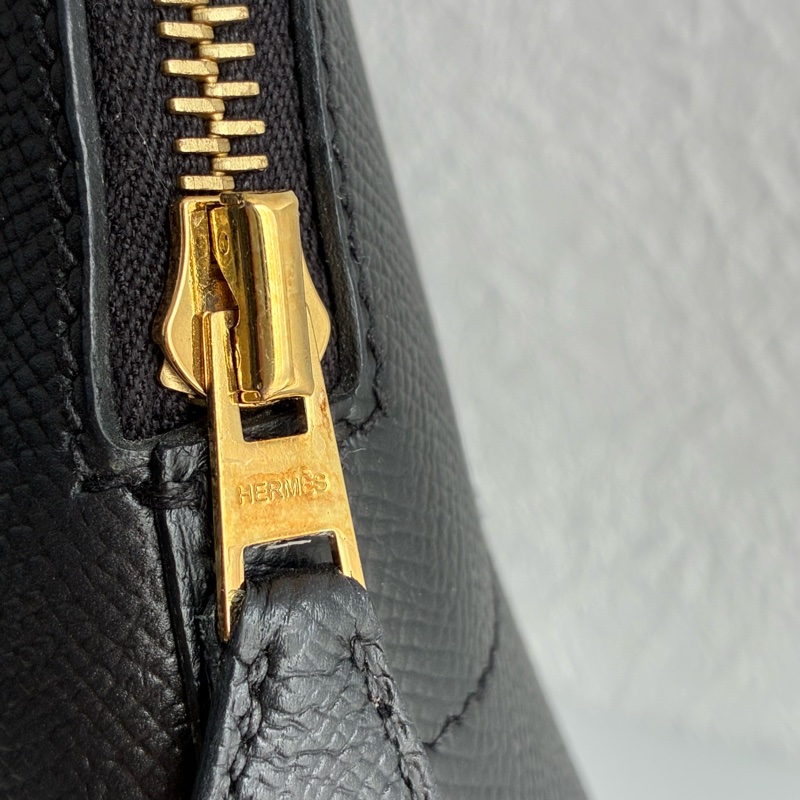 Hermes C刻BOLIDE 25黑色金釦牛皮柏莉包-19