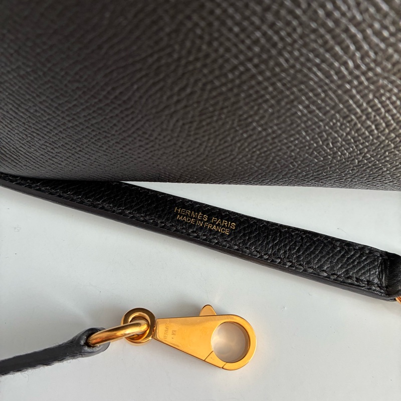 Hermes C刻BOLIDE 25黑色金釦牛皮柏莉包-22