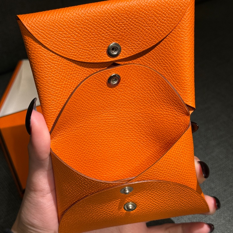 Hermès Calvi Duo 愛馬仕雙層釦式卡夾/零錢袋-8