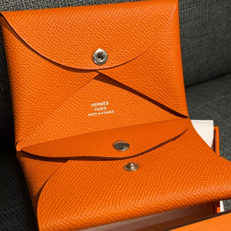 Hermès Calvi Duo 愛馬仕雙層釦式卡夾/零錢袋-9