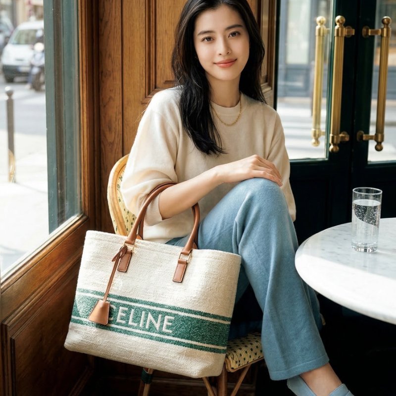 ⏰限時特賣價🌺 Celine Soleil 紡織和小牛皮橫式Cabas包-2