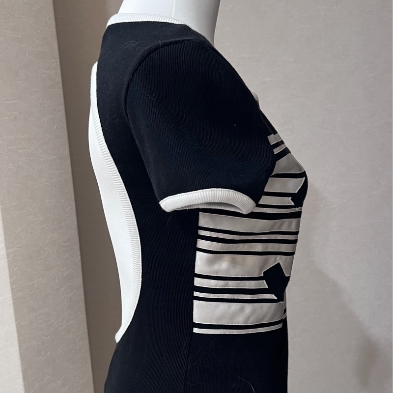 Chanel 大logo黑白條紋短袖上衣-3