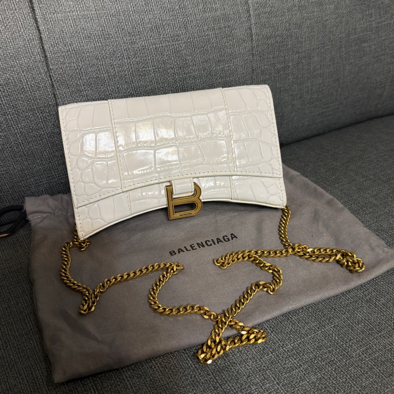 Balenciaga Hourglass 巴黎世家鱷魚壓紋woc鏈包-5