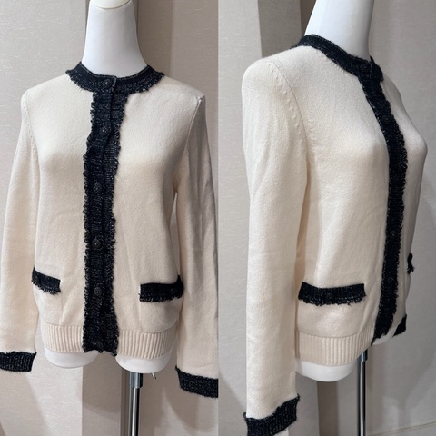 Chanel 經典黑白針織外套