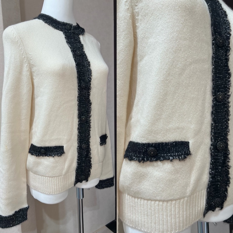 Chanel 經典黑白針織外套-1