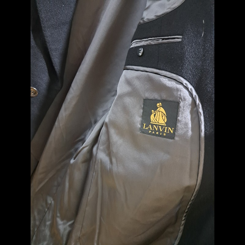 ●原價18萬元／XXL／近新極美／LANVIN ／時尚男神羊絨長大衣-14