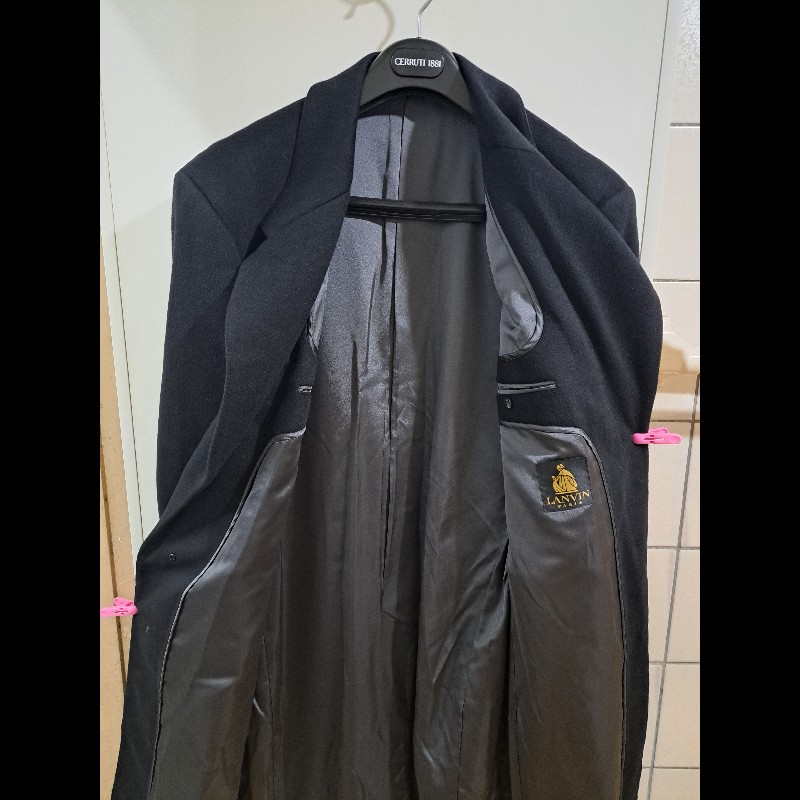 ●原價18萬元／XXL／近新極美／LANVIN ／時尚男神羊絨長大衣-15