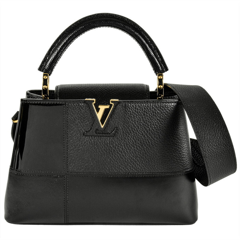 路易威登 Capucines BB 手提包 皮革琺瑯 M59269 黑色-0