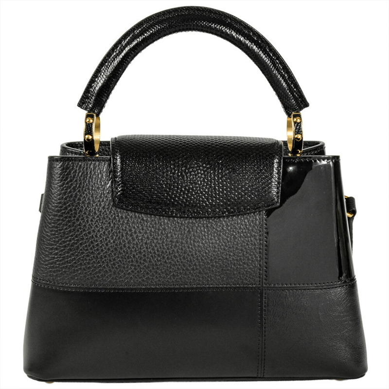 路易威登 Capucines BB 手提包 皮革琺瑯 M59269 黑色-2