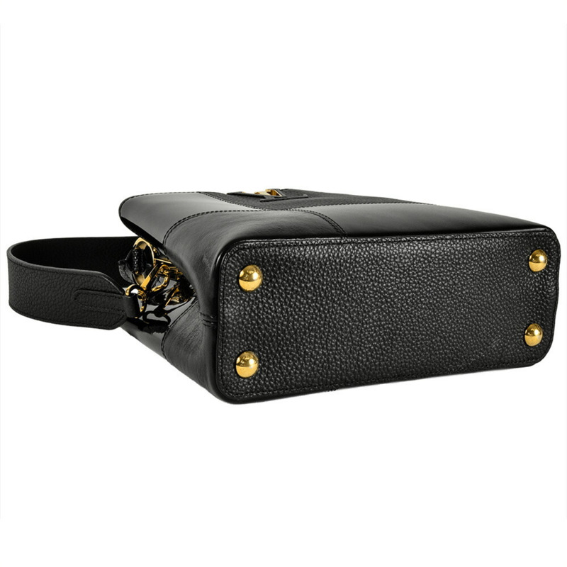 路易威登 Capucines BB 手提包 皮革琺瑯 M59269 黑色-3