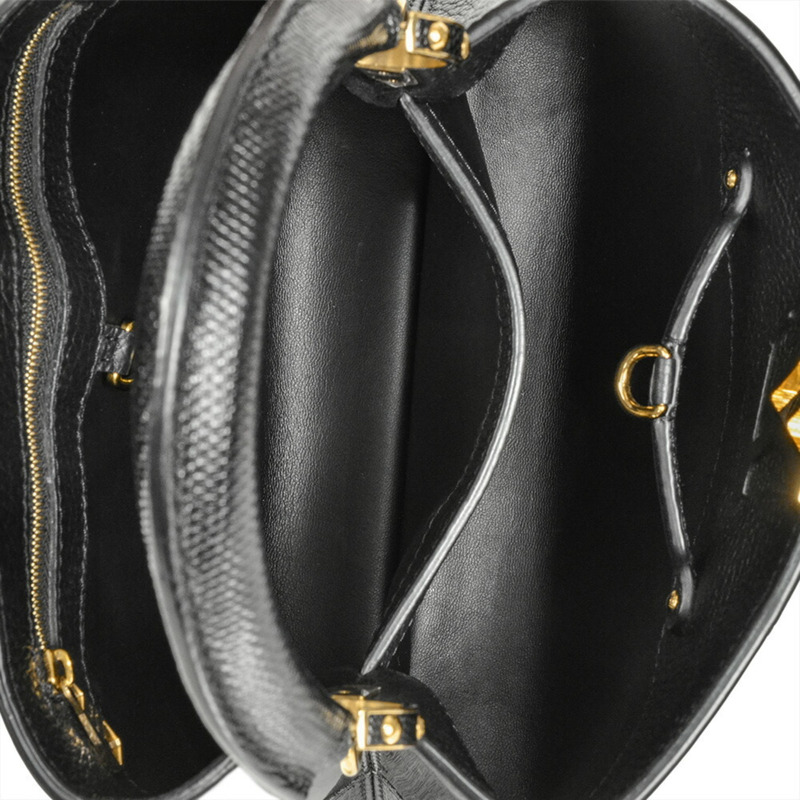 路易威登 Capucines BB 手提包 皮革琺瑯 M59269 黑色-4