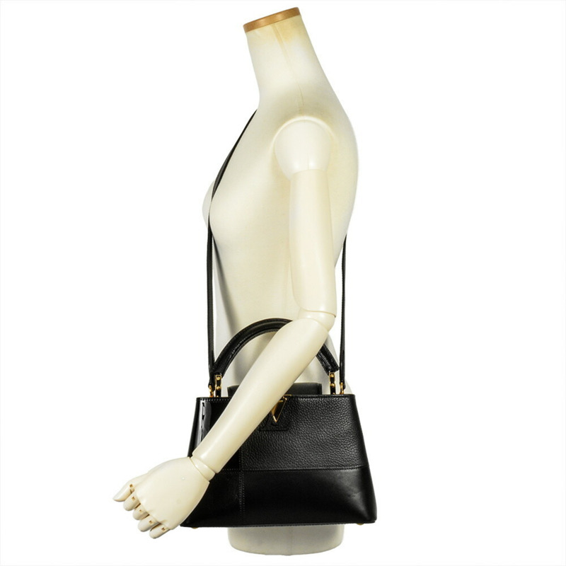 路易威登 Capucines BB 手提包 皮革琺瑯 M59269 黑色-6