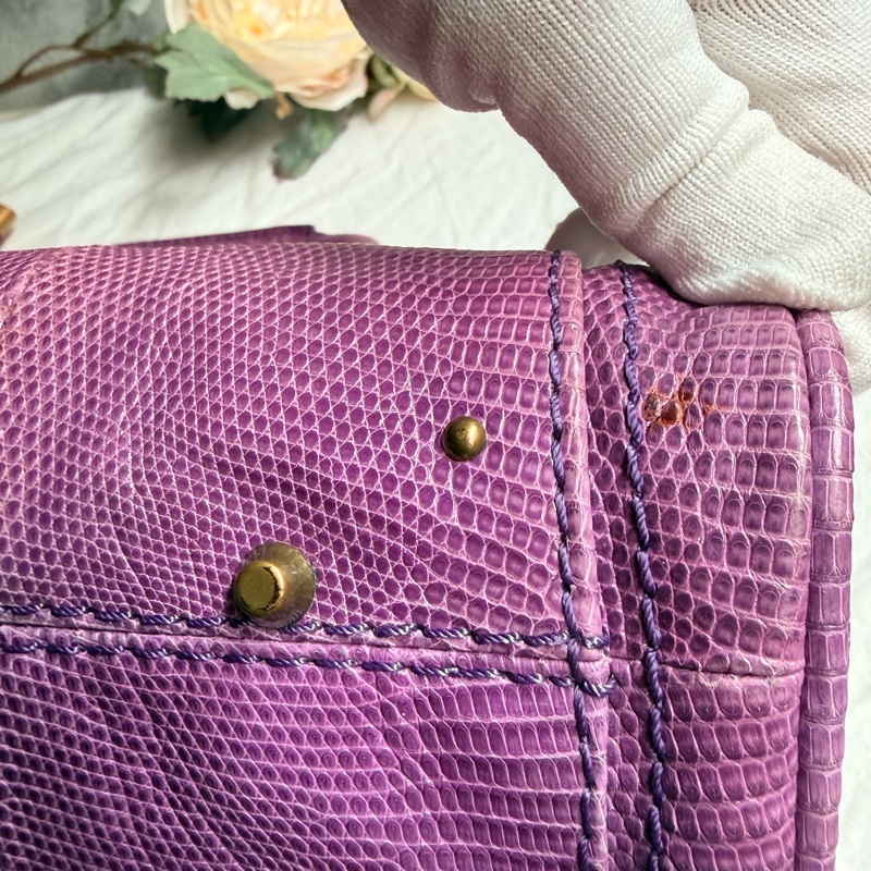 Chloé Paddington(鎖頭包)紫色蜥蜴皮-5
