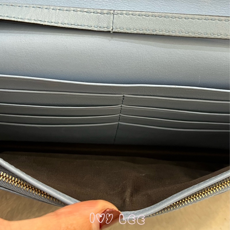 GUCCI 古馳 466507 經典Guccissima系列雙G壓紋LOGO牛皮肩背 水藍 斜背包 正品 二手精品-3