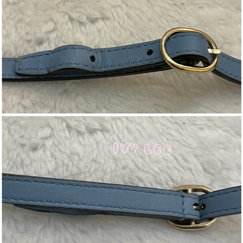 GUCCI 古馳 466507 經典Guccissima系列雙G壓紋LOGO牛皮肩背 水藍 斜背包 正品 二手精品-11