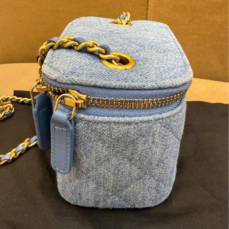 【97新 ✨ 全網最甜價!】Chanel香奈兒 丹寧 牛仔布 金球小盒子 化妝盒包 鏈條包(下單前先詢問庫存❗️)-6