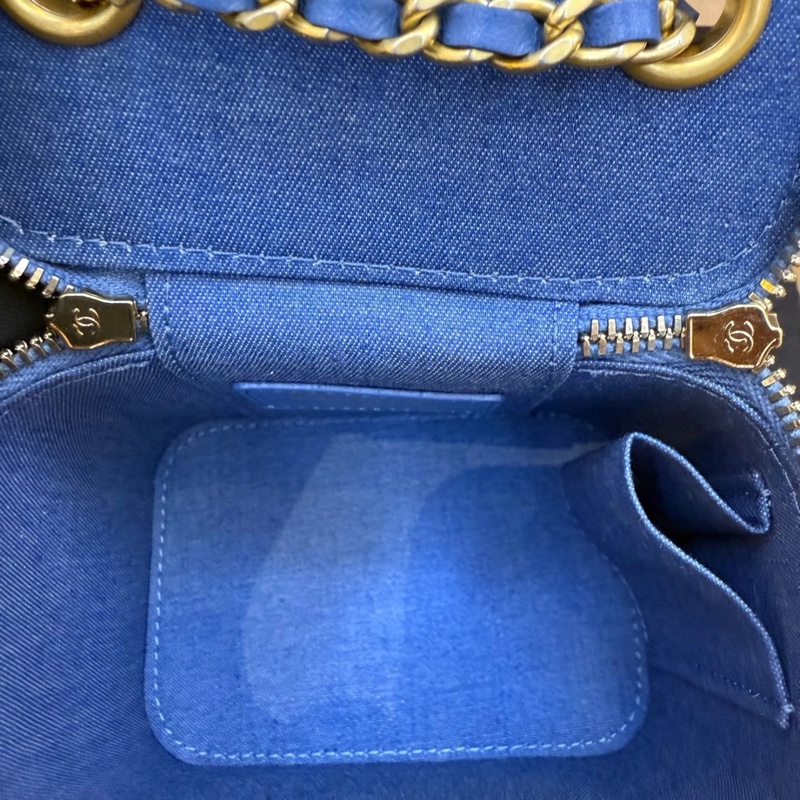 【97新 ✨ 全網最甜價!】Chanel香奈兒 丹寧 牛仔布 金球小盒子 化妝盒包 鏈條包(下單前先詢問庫存❗️)-9