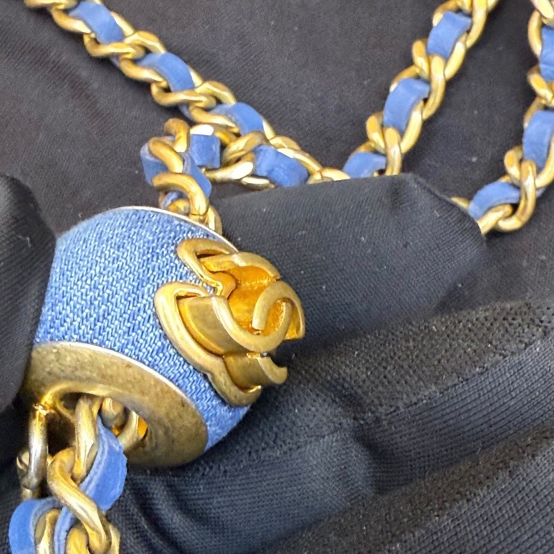 【97新 ✨ 全網最甜價!】Chanel香奈兒 丹寧 牛仔布 金球小盒子 化妝盒包 鏈條包(下單前先詢問庫存❗️)-11