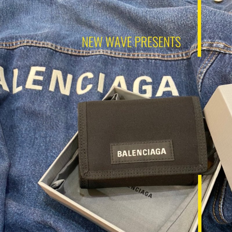 ⏰限時特賣價🌺Balenciaga 507481 經典Explorer Logo 尼龍3折短夾 黑色-1