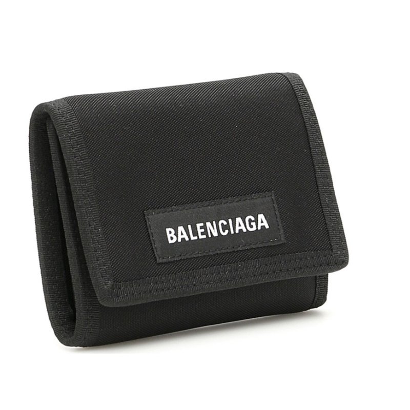 ⏰限時特賣價🌺Balenciaga 507481 經典Explorer Logo 尼龍3折短夾 黑色-6