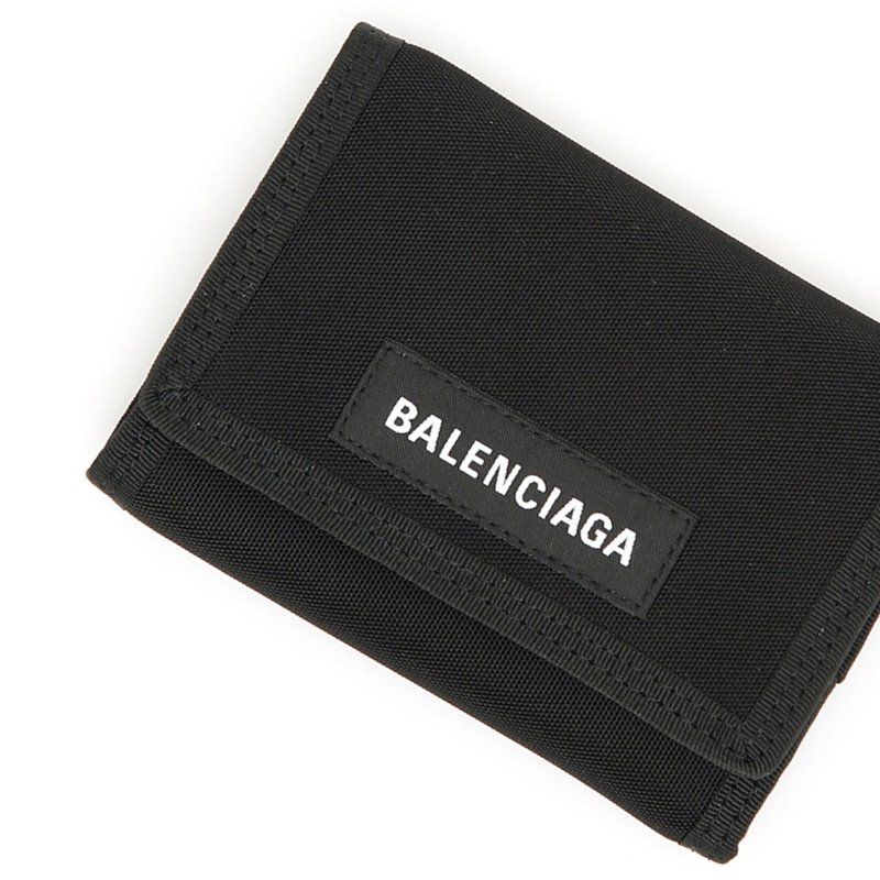 ⏰限時特賣價🌺Balenciaga 507481 經典Explorer Logo 尼龍3折短夾 黑色-8