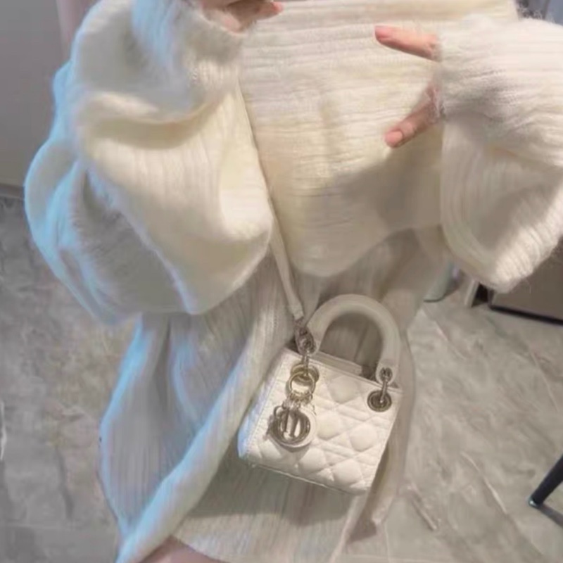 【97新 ✨ 全網最低價！】Dior迪奥 lady dior 白金 超迷你 三格戴妃 手提包 鏈條包（下單前先詢問庫存❗️）-1