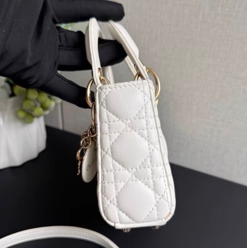 【97新 ✨ 全網最低價！】Dior迪奥 lady dior 白金 超迷你 三格戴妃 手提包 鏈條包（下單前先詢問庫存❗️）-6