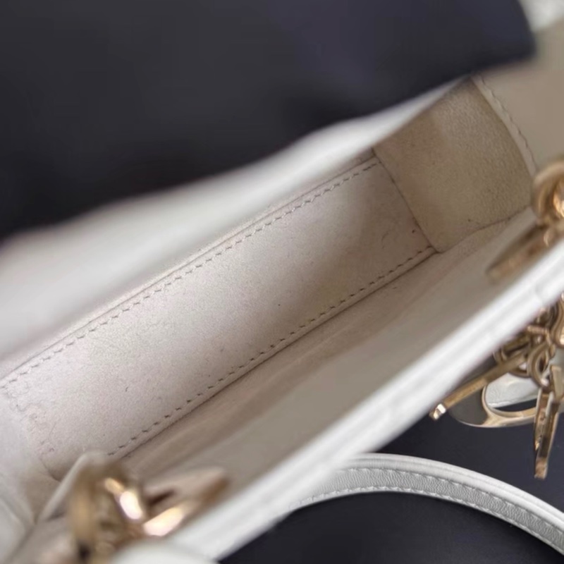 【97新 ✨ 全網最低價！】Dior迪奥 lady dior 白金 超迷你 三格戴妃 手提包 鏈條包（下單前先詢問庫存❗️）-10