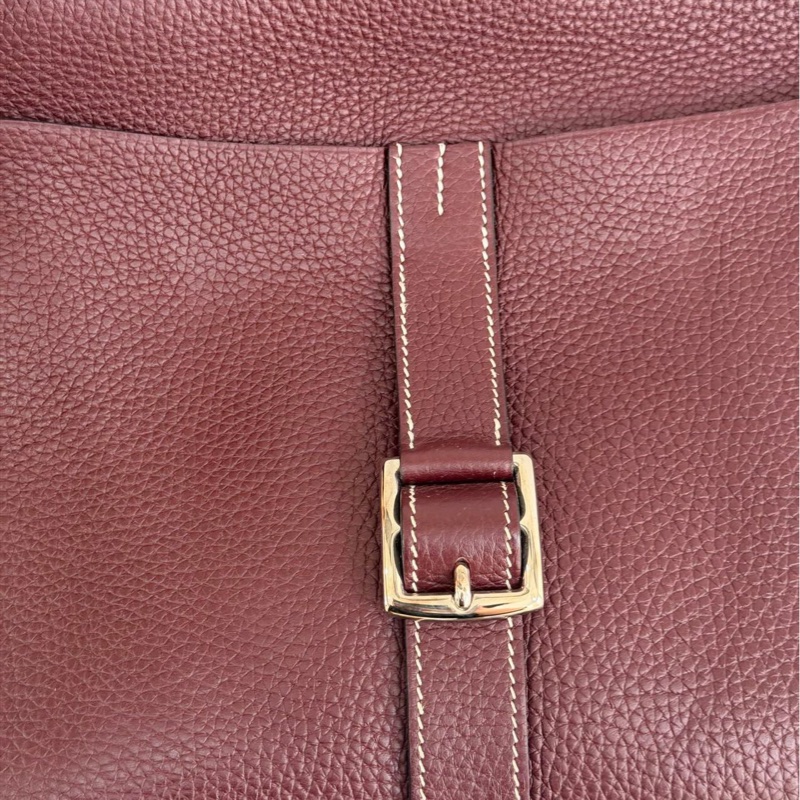 🌈Hermes❤️Halzan 31❤️波爾多酒紅銀扣🌟98新🌈TC皮🌟halzan31🌟halzan🌟愛馬仕🌟-1