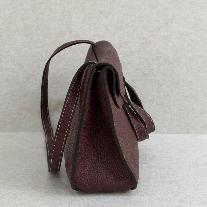 🌈Hermes❤️Halzan 31❤️波爾多酒紅銀扣🌟98新🌈TC皮🌟halzan31🌟halzan🌟愛馬仕🌟-4